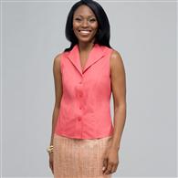 Sleeveless Blouse. x0067, New Coral, medium