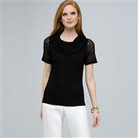 Cowl Neck Top, Black, medium