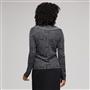 Ruffle Front Cardigan, Black & White, small
