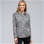 Long Sleeve Classic Button Front Shirt, Black & Sugar, small
