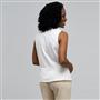 Sleeveless Pleated Shirt, White, small