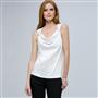 Drape Neck Tank with Buckles. x0073, White, small