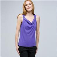Drape Neck Tank with Buckles. x0073, Spring Violet, medium