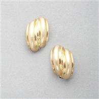 Worn Gold Curved Earring x0044, Gold, medium