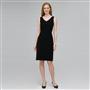 Platinum V Neck Suit Dress, Black, small