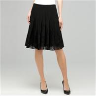 Pleated Skirt With Embroidery. x0022, Black, medium
