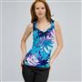 Drape Neck Tank with Knot Detail., Multi, small