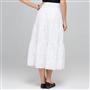 Long Tiered Skirt, White, small