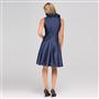 Ruffle Front A-Line Dress, Navy, small