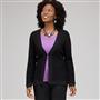 Long Sleeve Texture Stitch Cardigan, Black, small