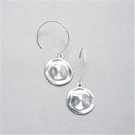 Hammered Silver Earings x0066, Worn Silver, medium