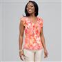 Ruffle Neckline Button Down Blouse, New Coral Multi, small