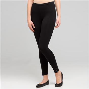 Capri Leggings with Snap Button Detail, , large
