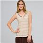 Beaded Scoop Neck Tank, toast combo, small