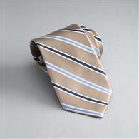 Striped Silk Tie x0099, Taupe, medium