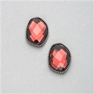 Light Hematite Button Clip-on Earrings x0053, Hematite, medium