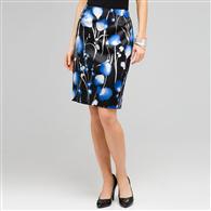 Slim Floral Skirt x0048, Black Multi, medium