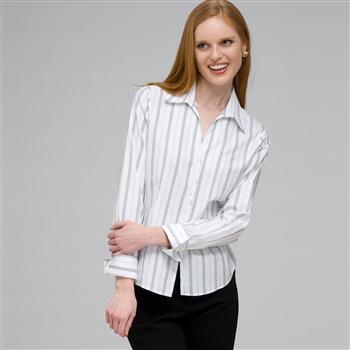 No-Iron Easy Care French Cuff Striped Shirt, Multi, large