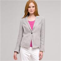Textured 1 Button Jacket x0085, Ink Multi, medium
