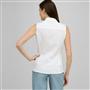 Sleeveless Button Down Blouse., White, small