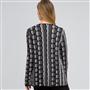 Open Front Texture Cardigan, Black & Sugar, small