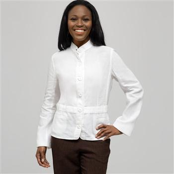 Button Front Jacket., White, large