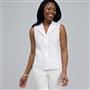 No-Iron Easy Care Sleeveless Shirt, White Multi, small