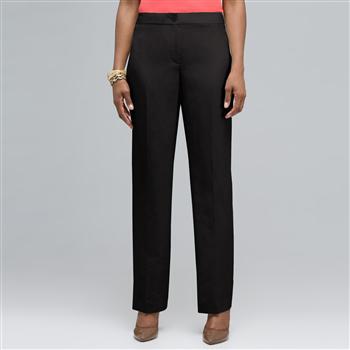 Washable Linen Slim Pant x0063, Black, large