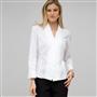 Drape Neck Blouse, White, small