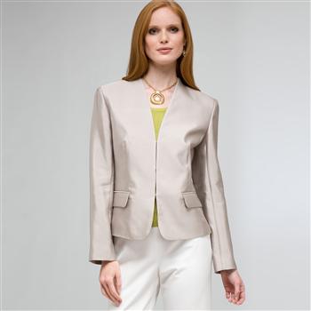 V-Neck Jacket, Stone, large
