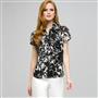 Ruffle Cascade Blouse., Black & White, small