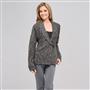 Long Sleeve Dolman Wrap Cardigan, Black & Sugar, small