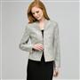 Flat Front Open Jacket., Black & White, small