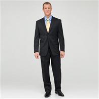 Charcoal Single Pleat Striped Wool Suit x0048, Charcoal, medium