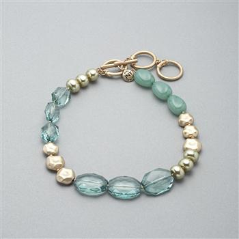 Green and Gold Necklace, Green, large