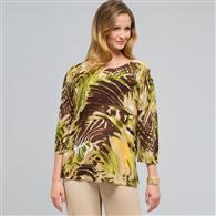 Boat Neck Tunic x0016, earth brown combo, medium