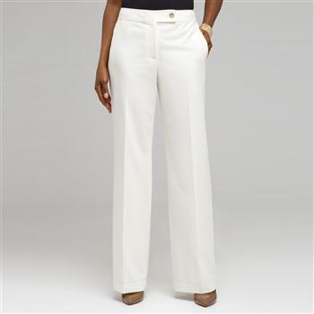 Flat Front Classic Pant, Bone, large