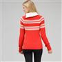 Long Sleeve Raglan Button Out Turtle Neck x0023, Fire Red Multi, small