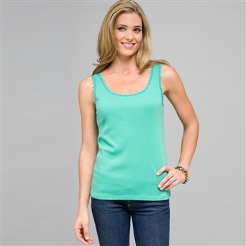 Lace Trim Tank, seagrass, large