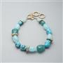 Turquoise and Gold Necklace, Gold, small