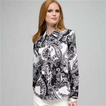 Paisley Shirt, Black & White, large