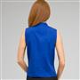 No-Iron Easy Care Sleeveless Shawl Collar Blouse, Cobalt, small