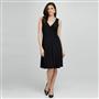 V-Neck Dress, Black, small