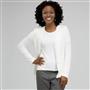 Rib Trim V-Neck Cardigan x0045, Ivory, small