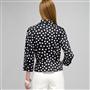 Dot Tie Front Blouse, Black & White, small