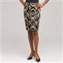Tribal Inspired Slim Skirt, Black Multi, small