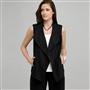 Linen Vest, Black, small