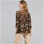 Animal V-Neck Cardigan, earth brown combo, small
