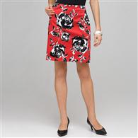 Rose Floral Skirt x0011, Cardinal Red Multi, medium