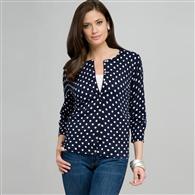 Polka Dot Cardigan, swiss navy & white, medium